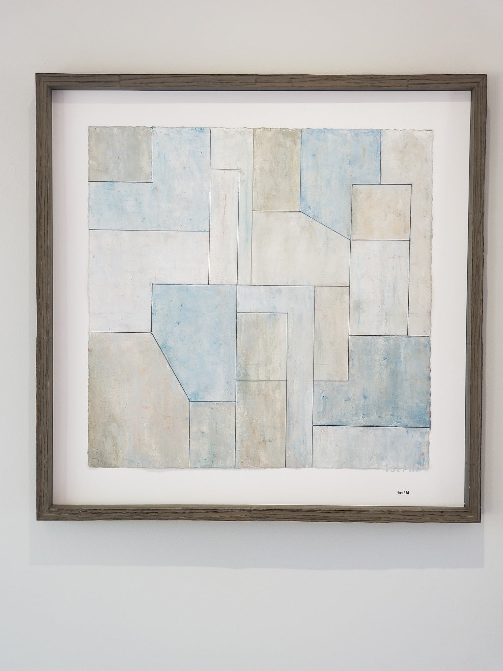 Abstract print 22x22 in. - Neutral Studies Blue n.1 - unframed