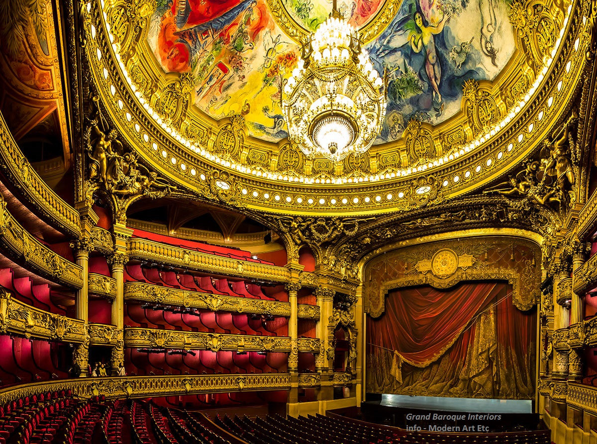 Architectural Interiors - Grand Opera House, Europe - Framed - Installation ready