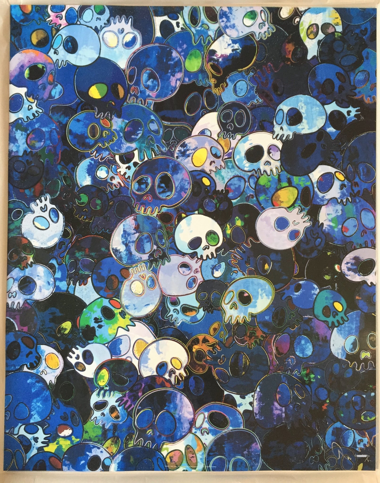 SOLD - Murakami - Blue Skulls offset print - MCBST, 1959 - 2011 - unframed