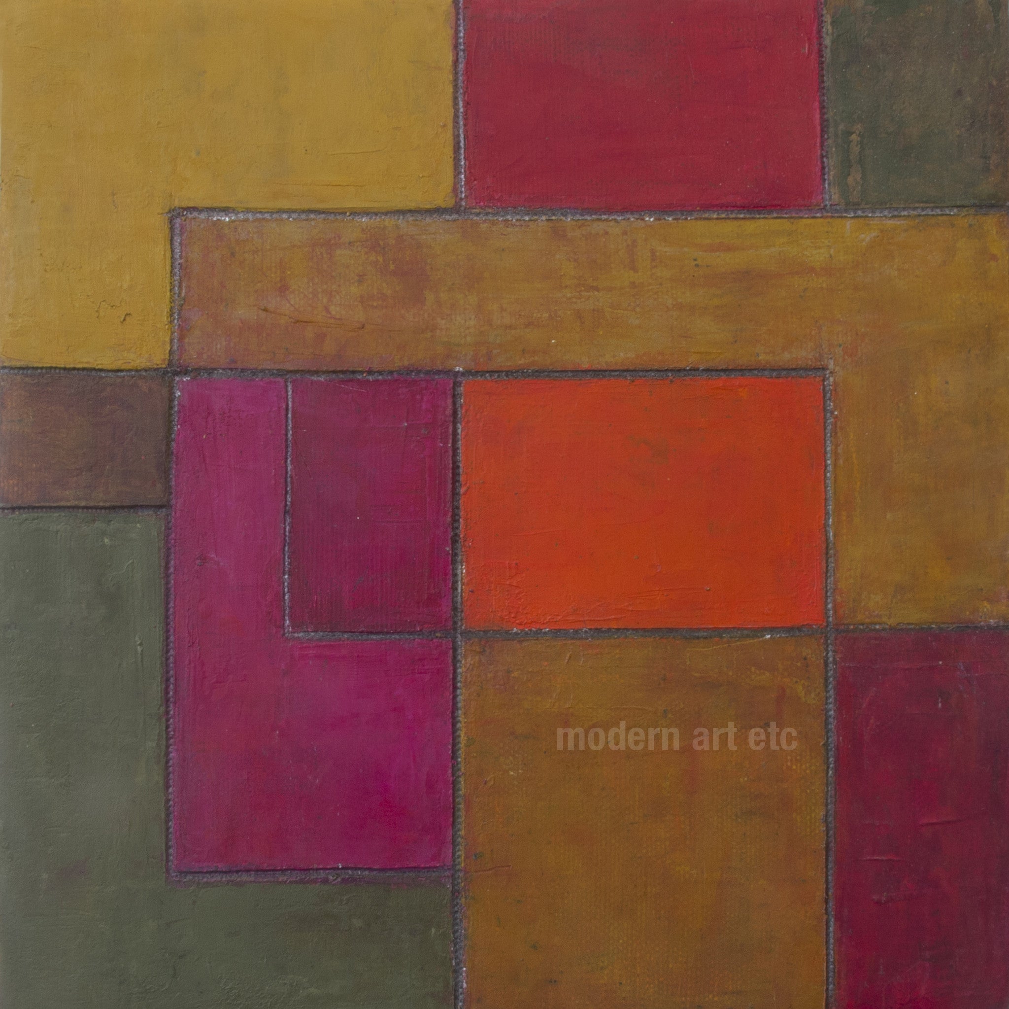 Abstract oil painting - Architectural forms - 8x8x2.75 in. Stephen Cimini