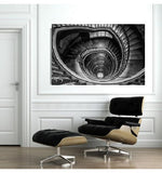 Architectural Interiors -  Blue Lighthouse Spiral Stairs - Large photography - Framed - Installation ready