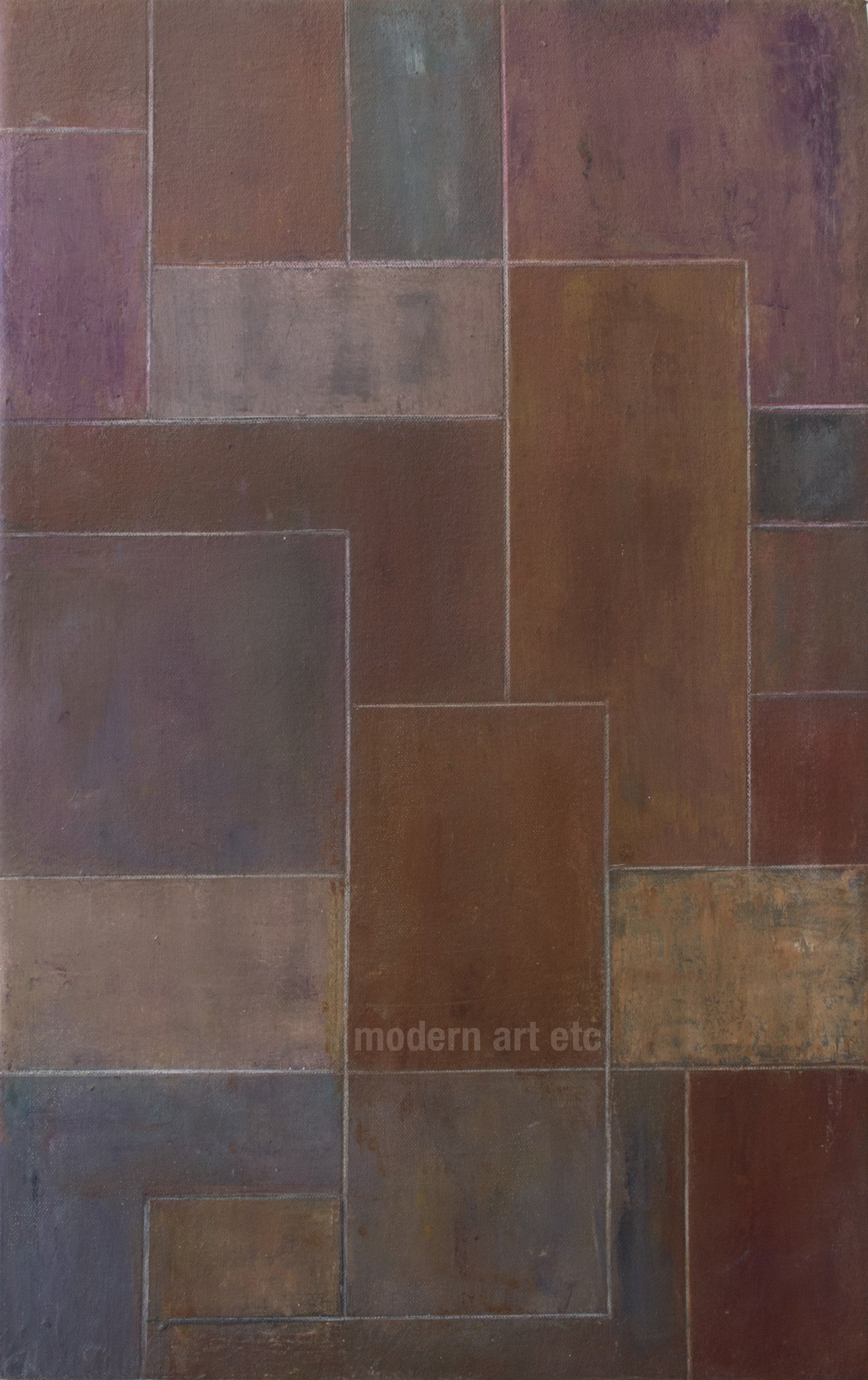 Abstract oil painting - Architectural forms - 13x21x1.75in. Stephen Cimini