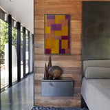 Abstract oil painting - Architectural forms - 13x21x1.75in. Stephen Cimini