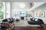 Large Abstract Art on Glass - Katiff Blue