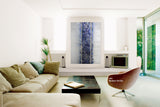 Large Abstract Art on Glass - GalWhirl Blue