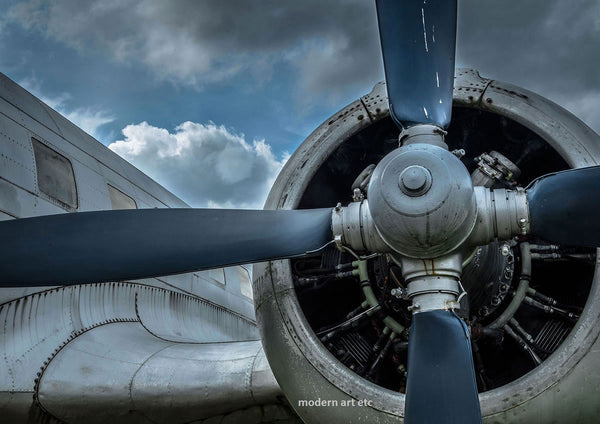 Vintage airplanes art photography -TWO - installation ready - contemporary frame